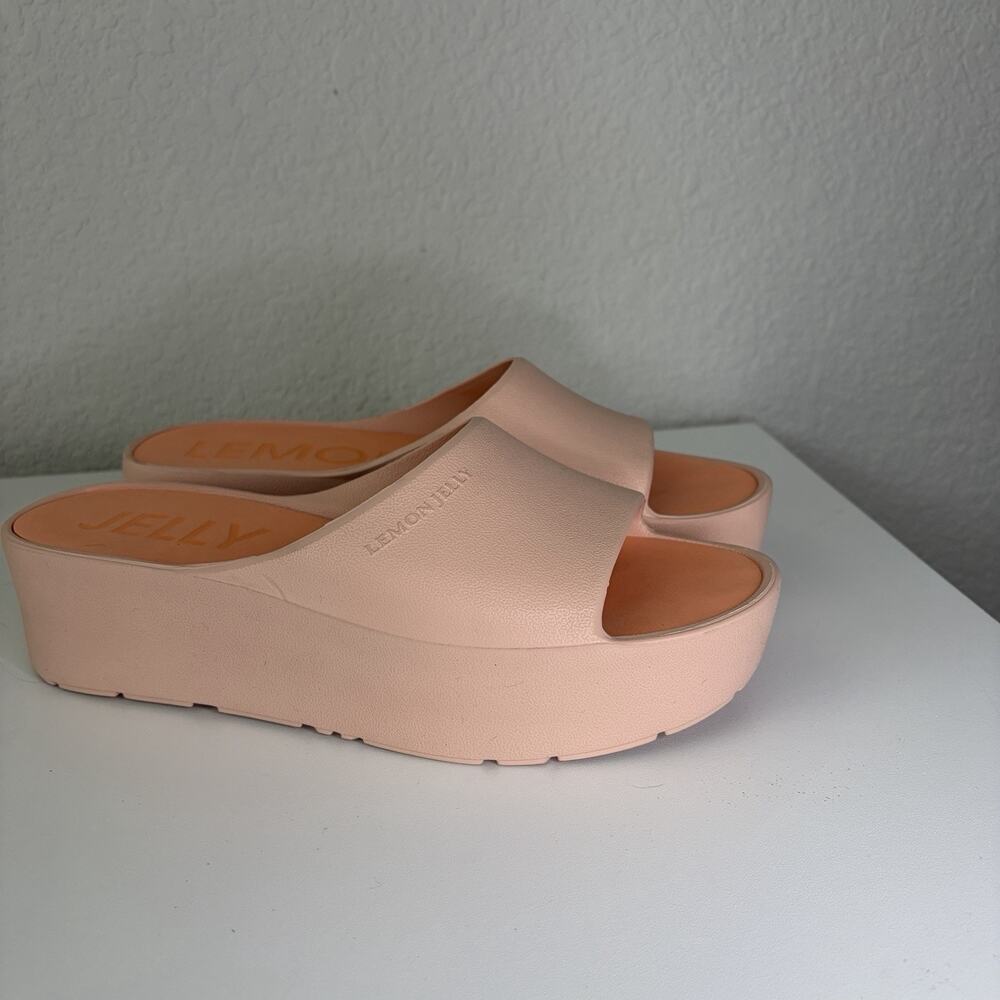 Lemon Jelly Platform Slide Sandals Peach Pink Waterproof Women’s Size 41 US 10